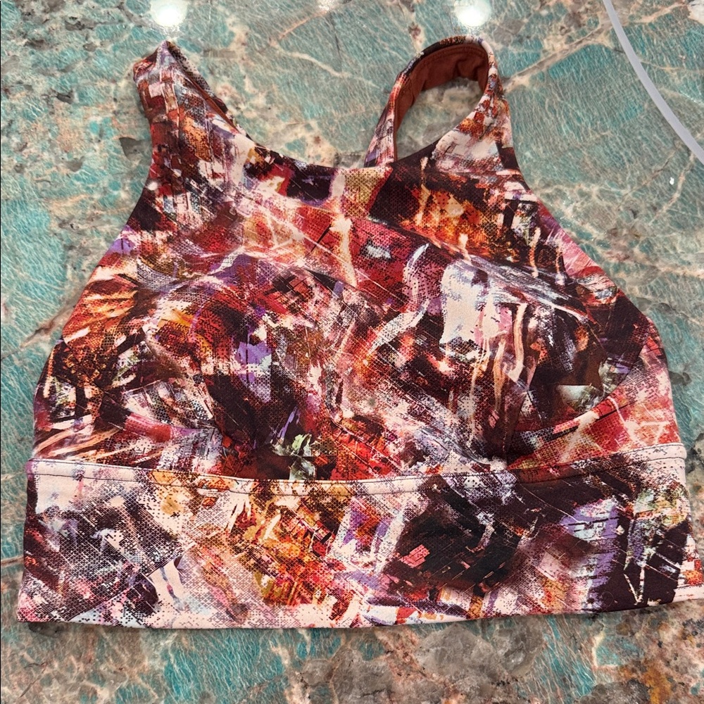 Lululemon sport bra Wunder Train Long Line Bra Urbantricity Multi pattern size 6